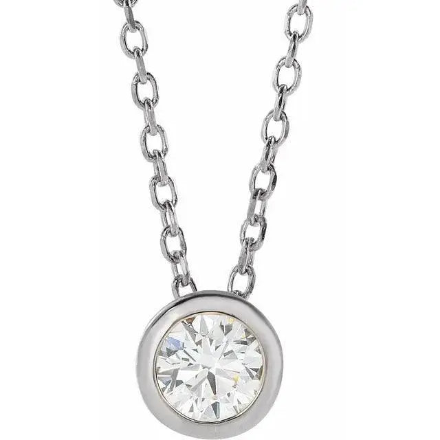 Solitaire Necklace Diamond .1ct in Silver Jimmy Leon Fine Jewelry