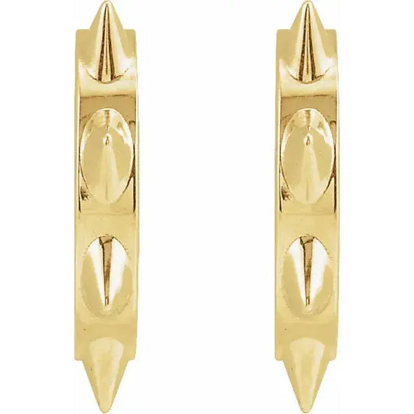 14K Gold Spike Stud Earrings – Edgy Modern Design for Women - 2