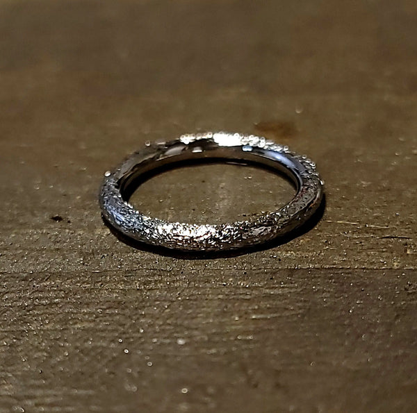 Stackable Gold Ring with Hammer Finish