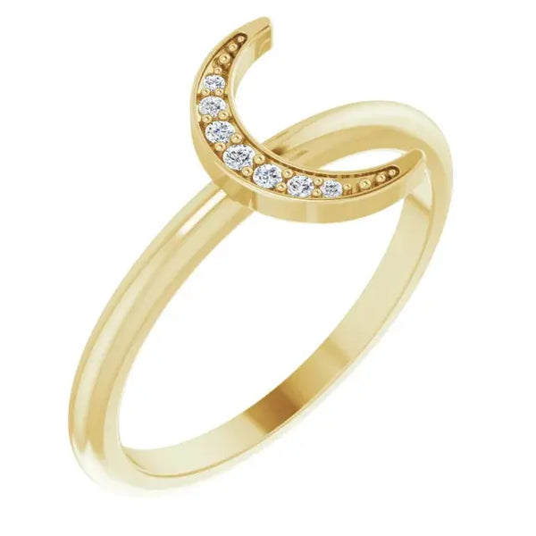 Stackable Crescent Ring – Solid Gold