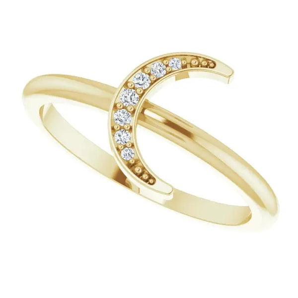 Stackable Crescent Ring – Solid Gold - 2