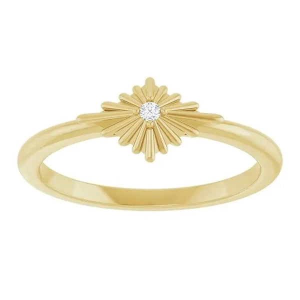 14K Gold Starburst Diamond Ring – Custom Luxury Jewelry for Women - 2