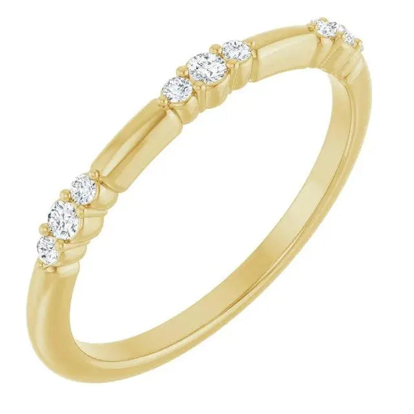 14K Gold Stationed Diamond Stackable Ring – Custom Made Jewelry for Women