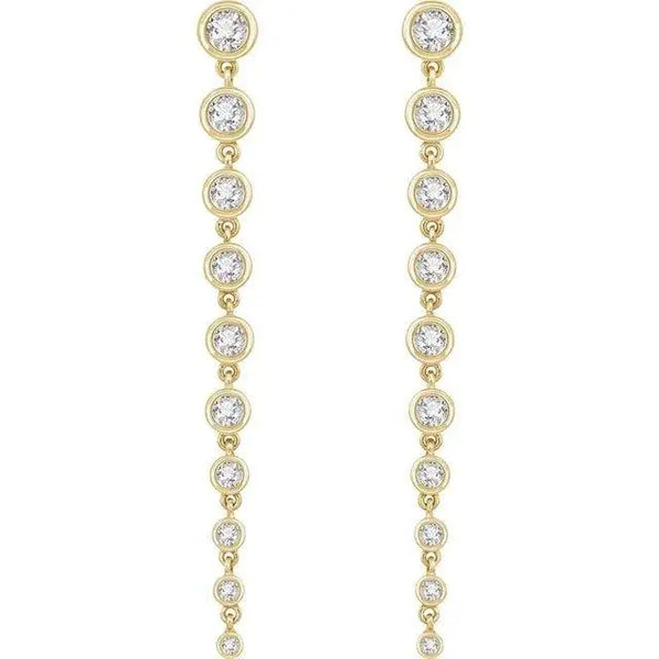 1.75–2.0 Carat Lab-Grown Diamond Drop Earrings – Sustainable Brilliance in 14K Gold - 2