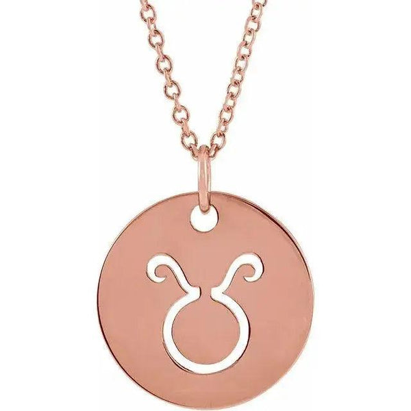 Taurus Zodiac Disc Necklace – Gold Jewelry - 3