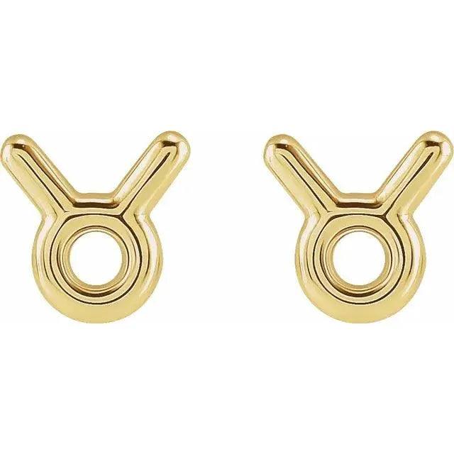 Taurus zodiac earrings handcrafted 14K gold