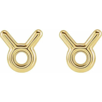 Taurus zodiac earrings handcrafted 14K gold