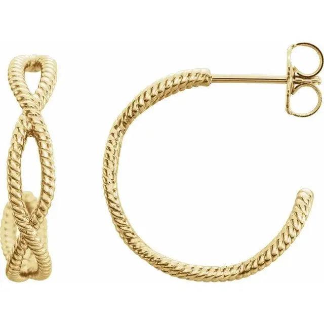 Twist Rope Earrings in 14k Gold Jimmy Leon Fine Jewelry