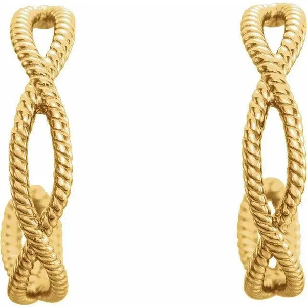 Twist Rope Earrings – Gold Jewelry - 2