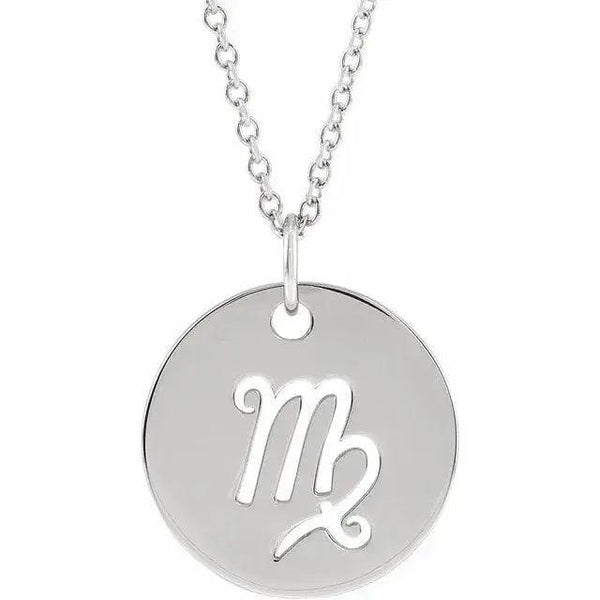 Virgo Zodiac Disc Necklace – Gold Jewelry - 3