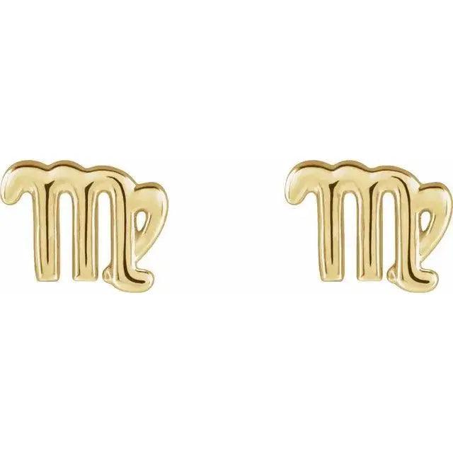 Virgo Zodiac Earrings in 14k Gold Jimmy Leon Fine Jewelry