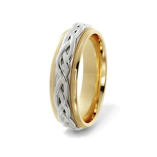 Braided Wedding Ring – Yellow and White Gold 6mm - 2