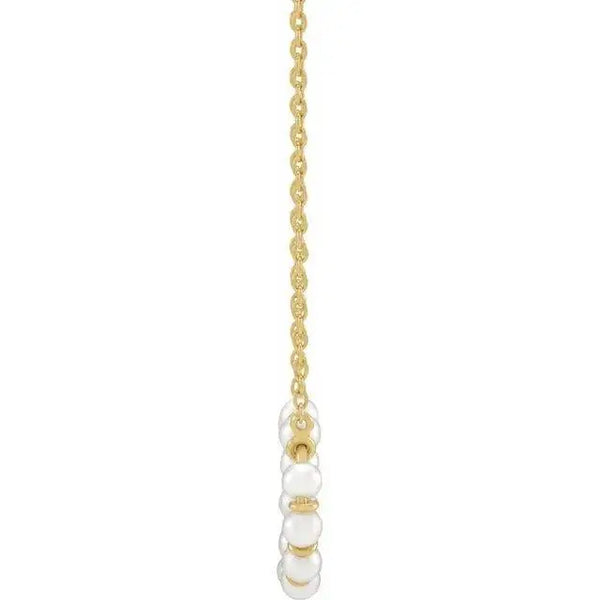 14K Gold White Pearl Circle Pendant Necklace – Elegant 18-Inch Freshwater Jewelry - 3