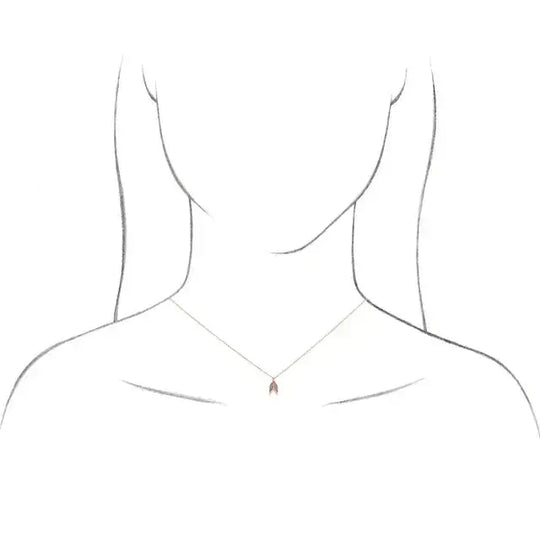 Illustration of the Angel Wings Necklace worn on a model, showing the delicate and elegant fit of the pendant on the neckline.