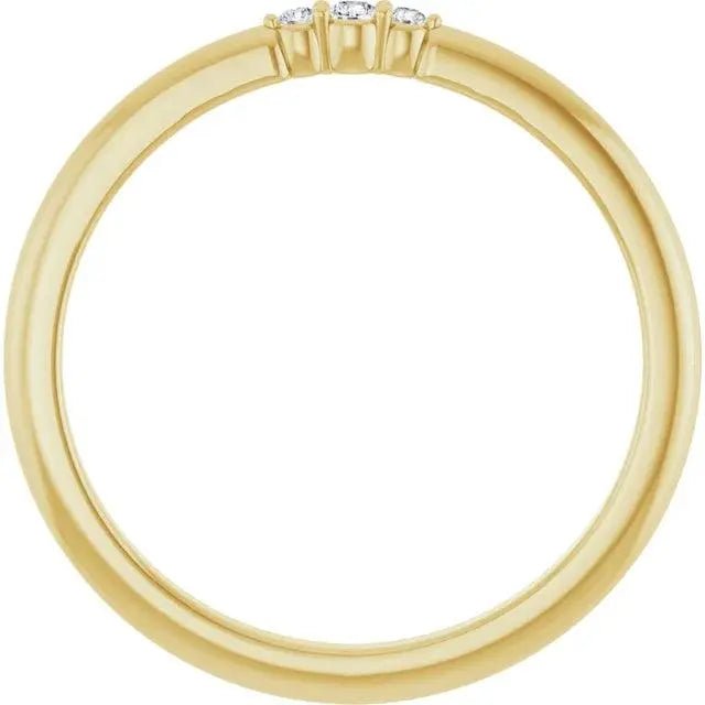 Close-up of the 14K Yellow Gold Petite Stackable Ring showcasing its delicate design.