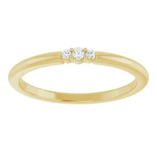 Side view of the 14K Gold Petite Stackable Ring highlighting its craftsmanship.