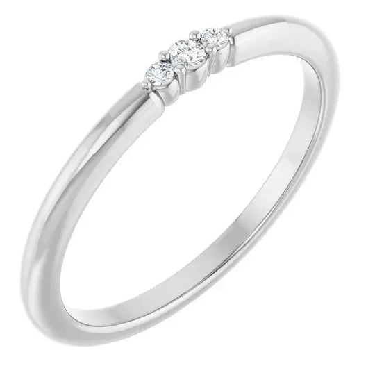 Petite Stackable Ring in 14K White Gold with a polished finish.