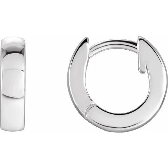 Lightweight hinged hoop earrings crafted in gold and platinum