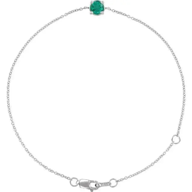 Mother’s Day emerald bracelet gift with lab-grown stones