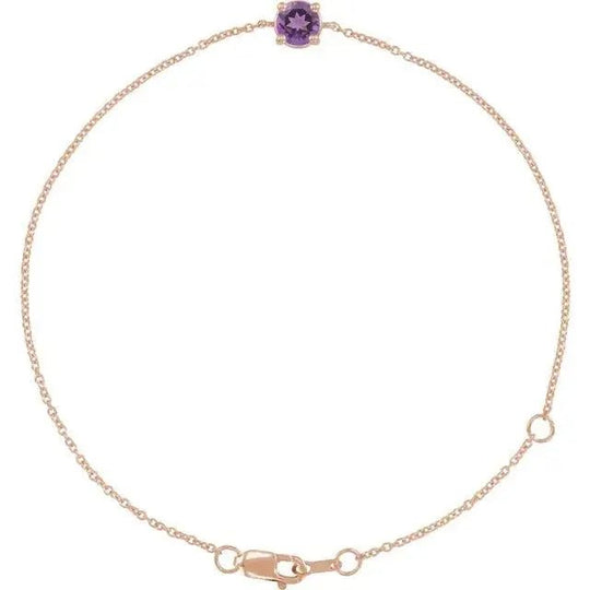 Mother’s Day amethyst bracelet gift in solid gold