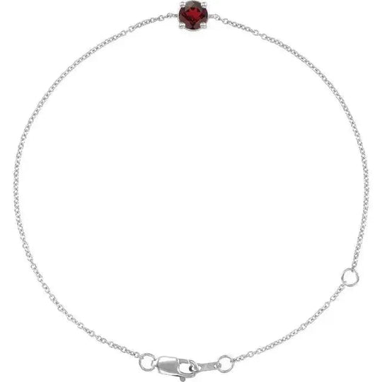 Valentine’s Day garnet bracelet with timeless design