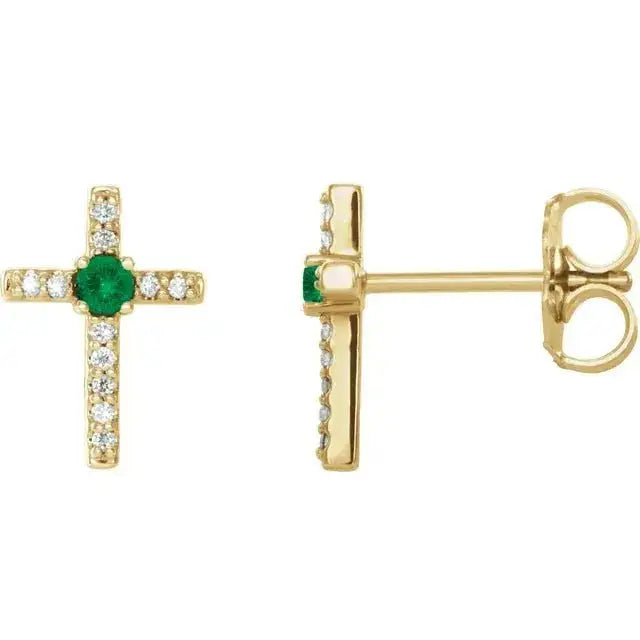 Custom birthstone studs in gold by Dimitrios Creations