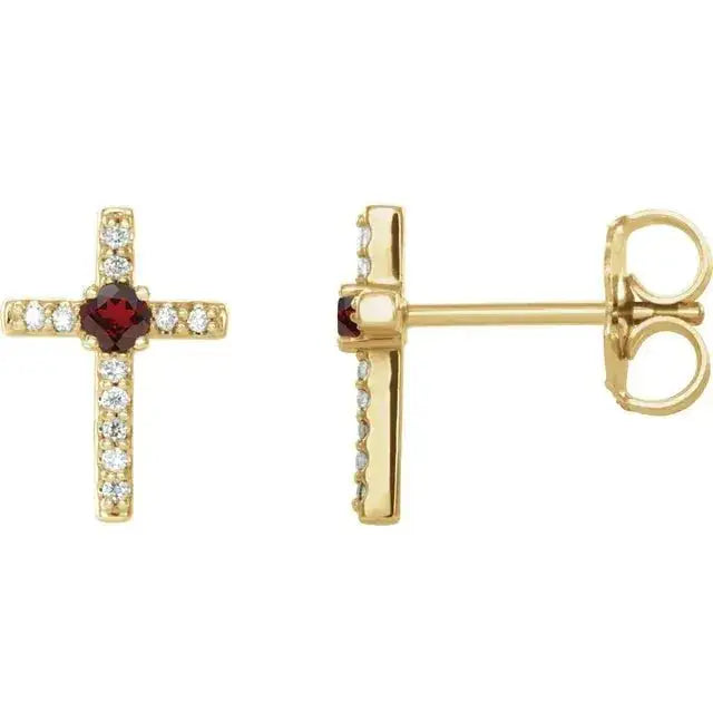 Modern birthstone earrings in gold by Dimitrios Creations