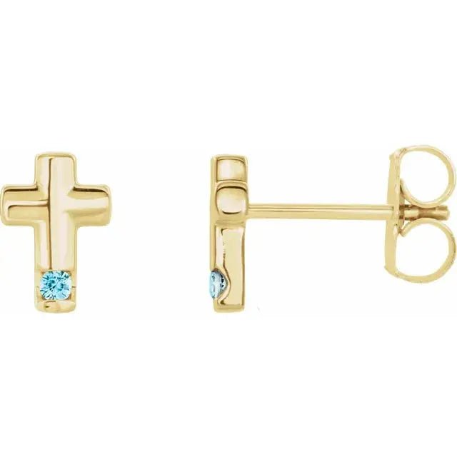 14K gold birthstone stud earrings by Dimitrios Creations