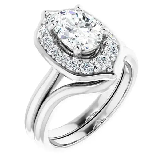 Blooming Pinpoint Flower Engagement Ring Oval Diamond Dimitrios Creations