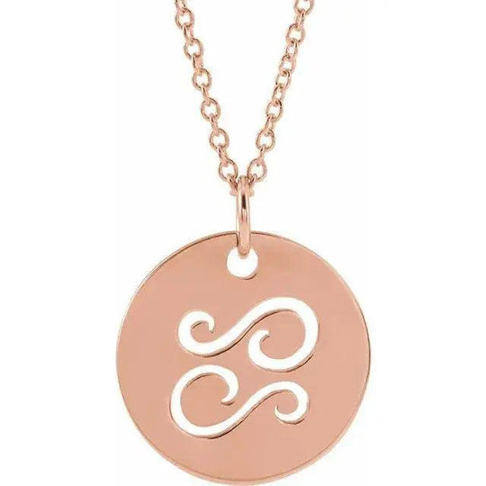 Minimalist gold pendant for Cancer zodiac