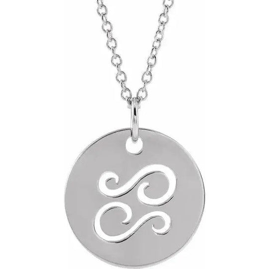 Luxury zodiac disc pendant with Cancer engraving