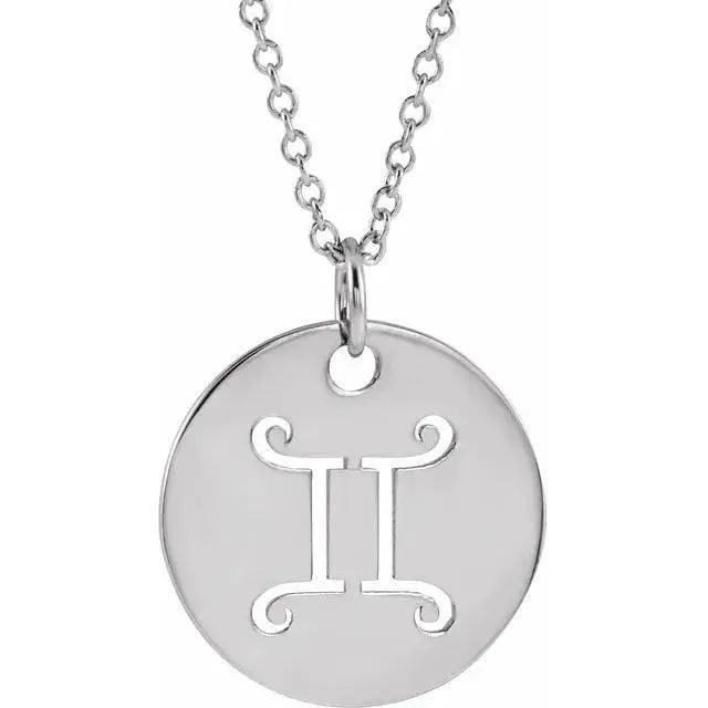 Luxury zodiac disc pendant with Cancer engraving