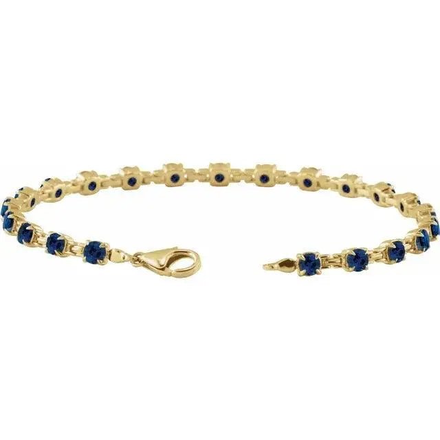 Handcrafted sapphire bracelet for women with adjustable fit