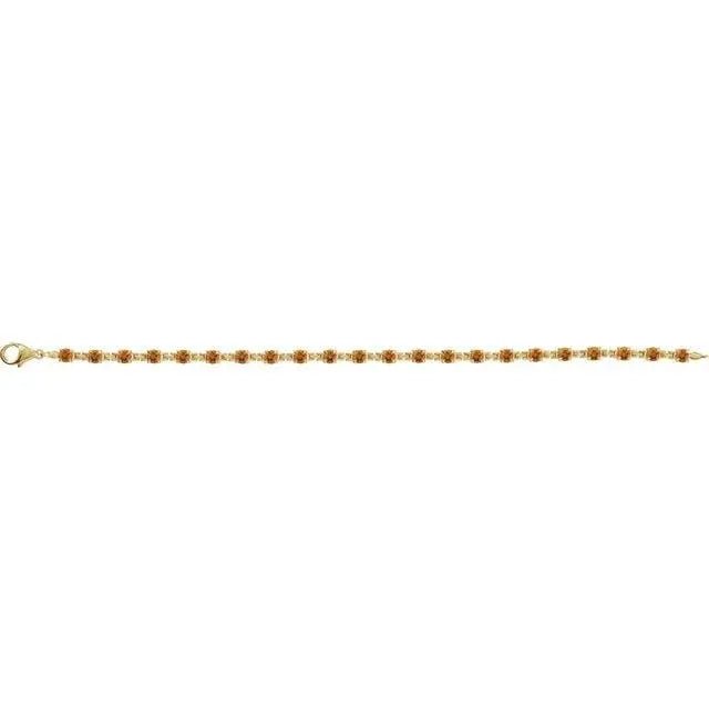 Handcrafted citrine bracelet featuring a classic tennis design