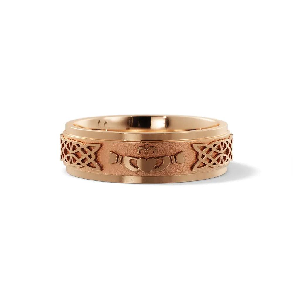 Celtic wedding band in 14K rose gold