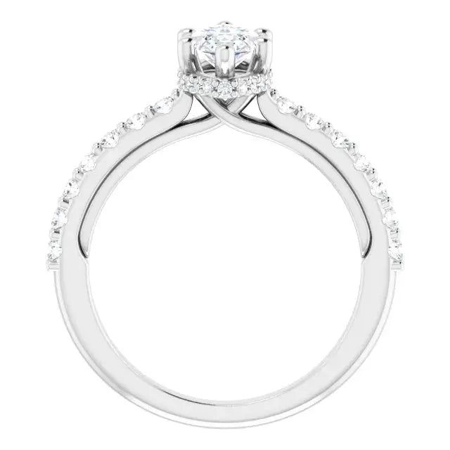 Classic Halo Marquise Diamond Ring Jimmy Leon Fine Jewelry