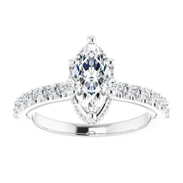 Classic Halo Marquise Diamond Ring Jimmy Leon Fine Jewelry