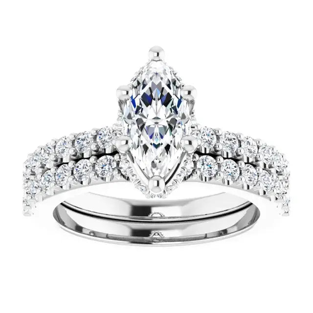 Classic Halo Marquise Diamond Ring Jimmy Leon Fine Jewelry