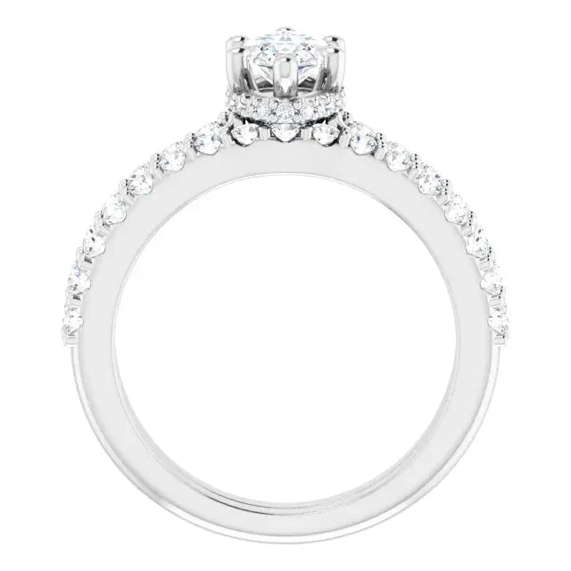 Classic Halo Marquise Diamond Ring Jimmy Leon Fine Jewelry