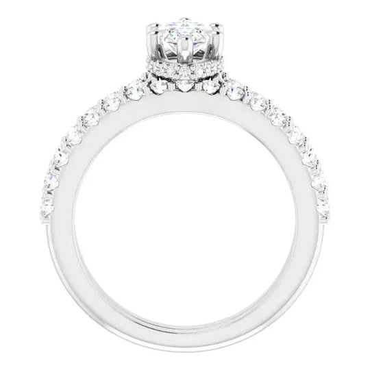 Classic Halo Marquise Diamond Ring Jimmy Leon Fine Jewelry