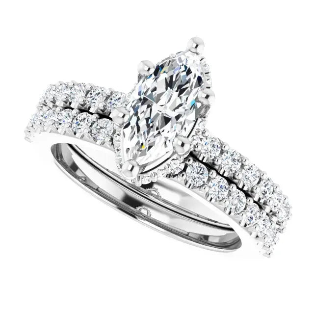 Classic Halo Marquise Diamond Ring Jimmy Leon Fine Jewelry