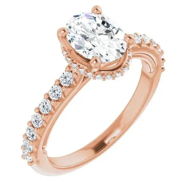 Luxurious oval diamond ring featuring a classic halo design