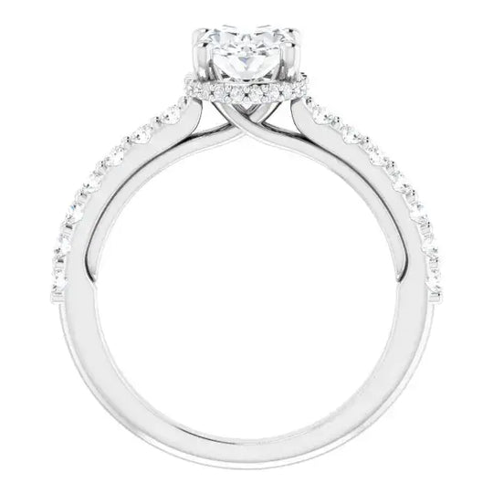 Elegant oval-cut lab-grown diamond ring with halo setting