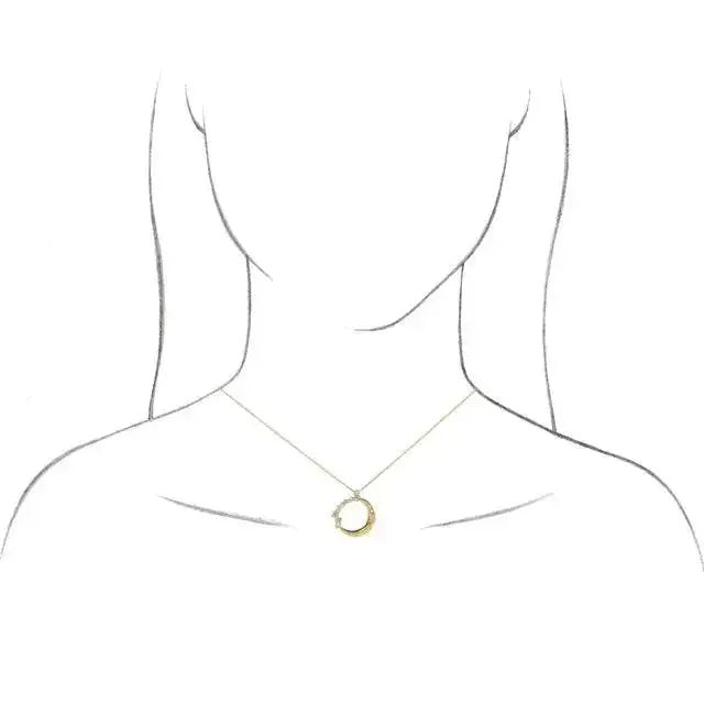 Luxury gold necklace with crescent moon pendant