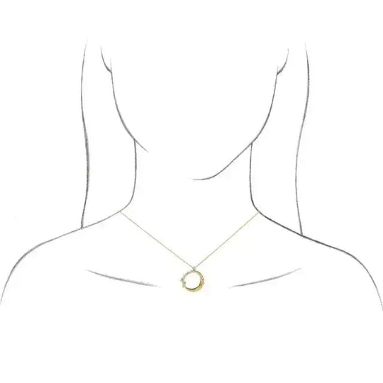 Luxury gold necklace with crescent moon pendant