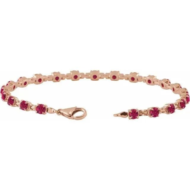 Mother’s Day ruby bracelet gift in solid gold