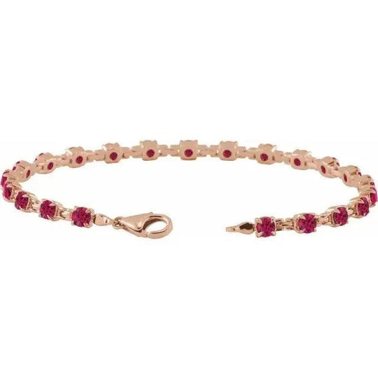 Mother’s Day ruby bracelet gift in solid gold