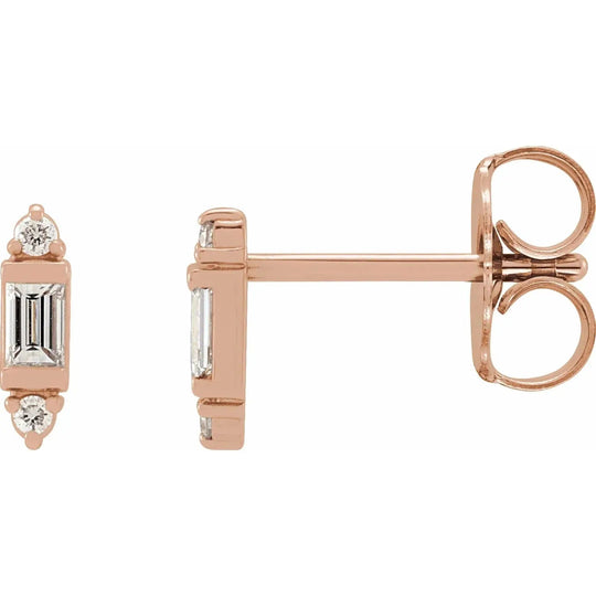 Minimalist diamond accented earrings for women in 14K gold