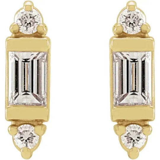 Elegant gold earrings with natural diamond accents