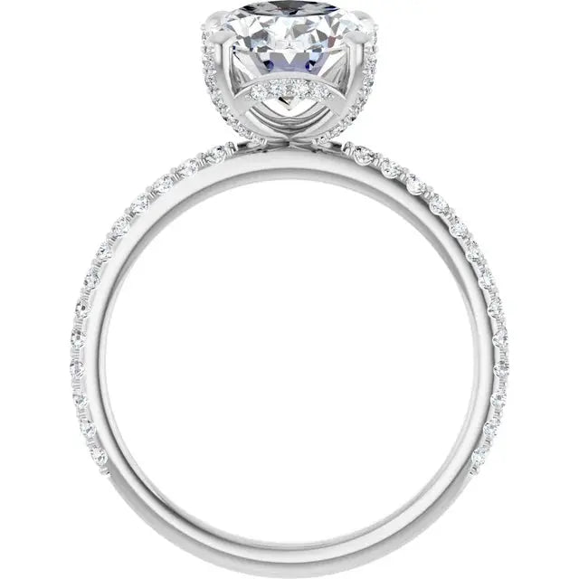 Modern halo engagement ring in gold by Dimitrios Creations